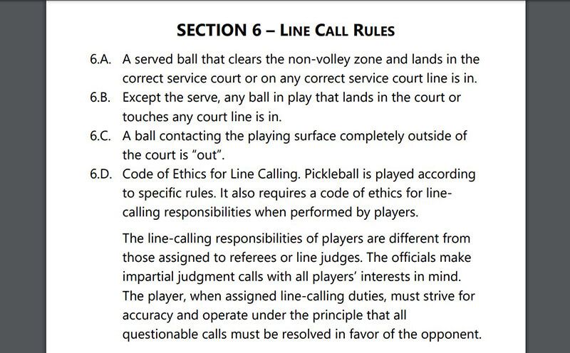 code of ethics for line calling