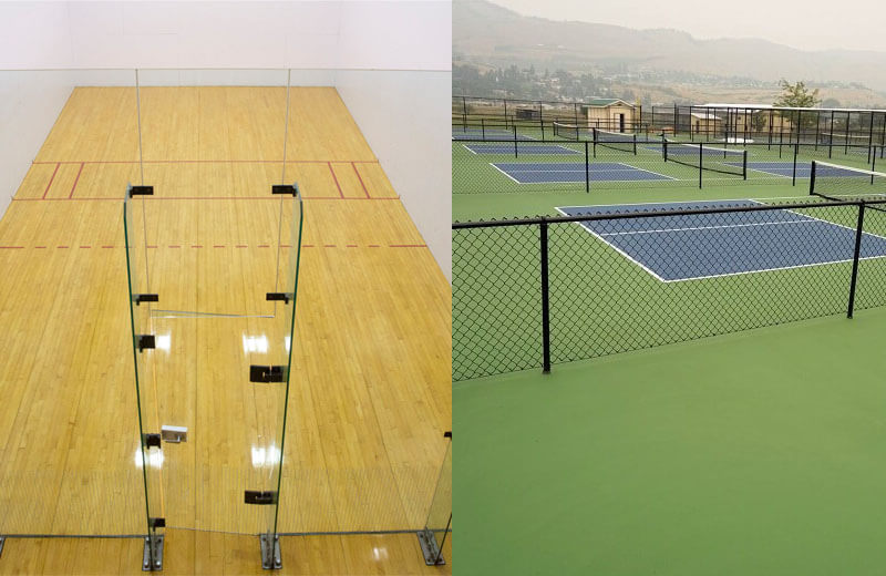 pickleball court vs racquetball court