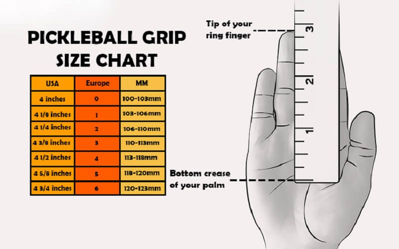 how to mesure pickleball grip size
