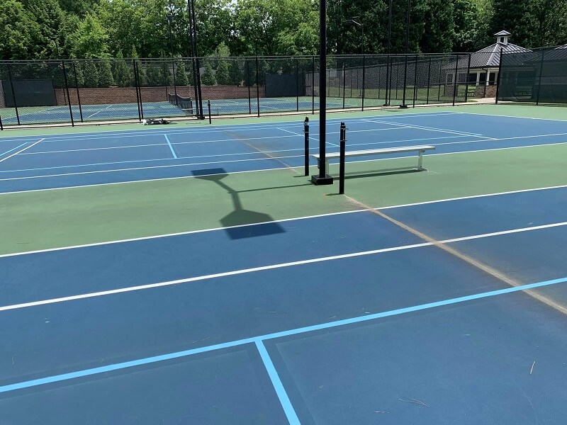 Painting Pickleball Lines On A Tennis Court