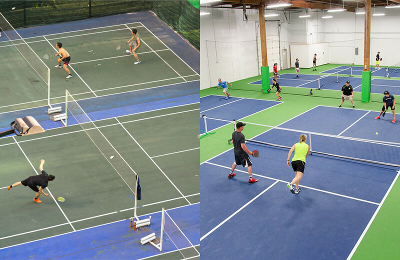 badminton court vs pickleball court