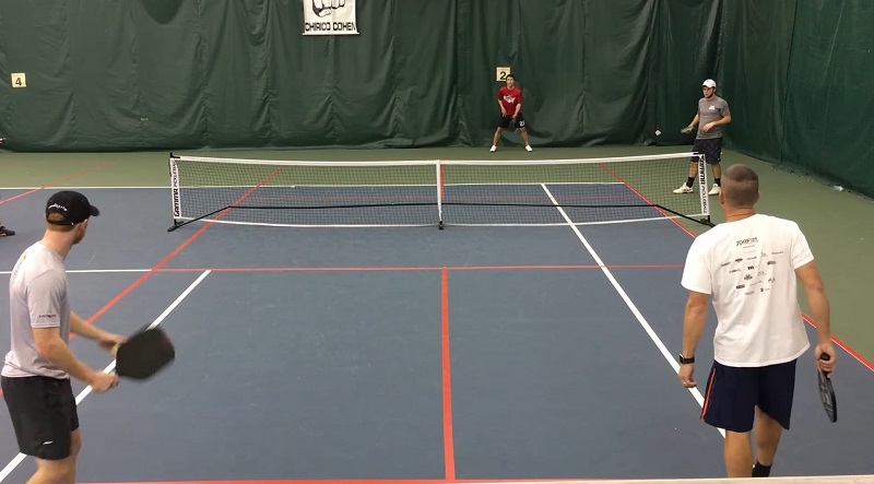 where to stand in pickleball serving team