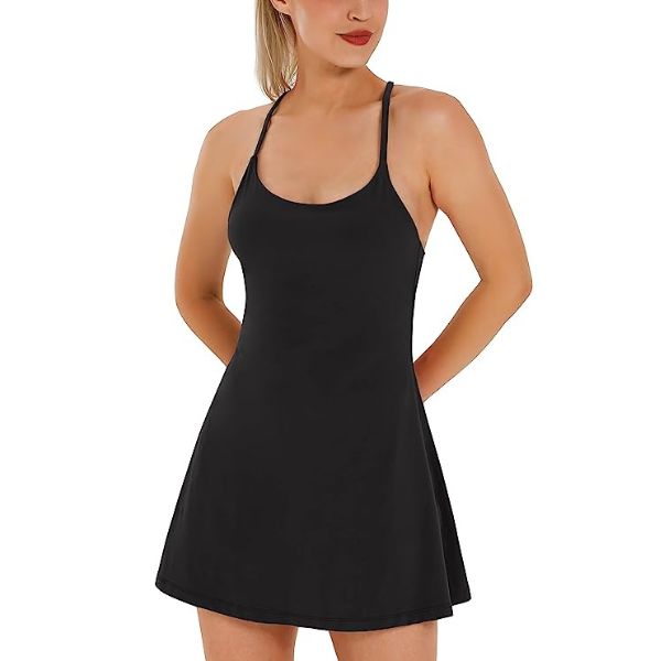 Workout Dress with Built-in Bra & Shorts Pockets